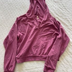 FP Movement by Free People Mauve V-Neck Hoodie
